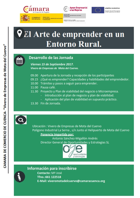 Cartel Jornada de El Arte de Emprender en un entorno rural 001