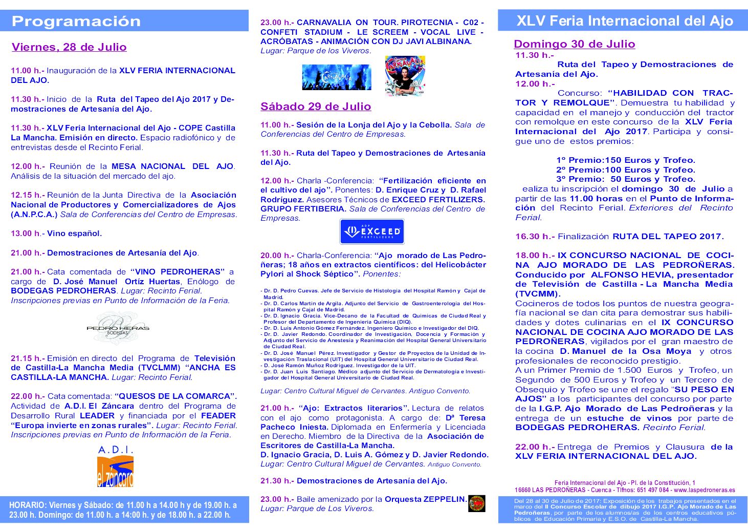 PROGRAMA DE ACTIVIDADES FIDA 2017